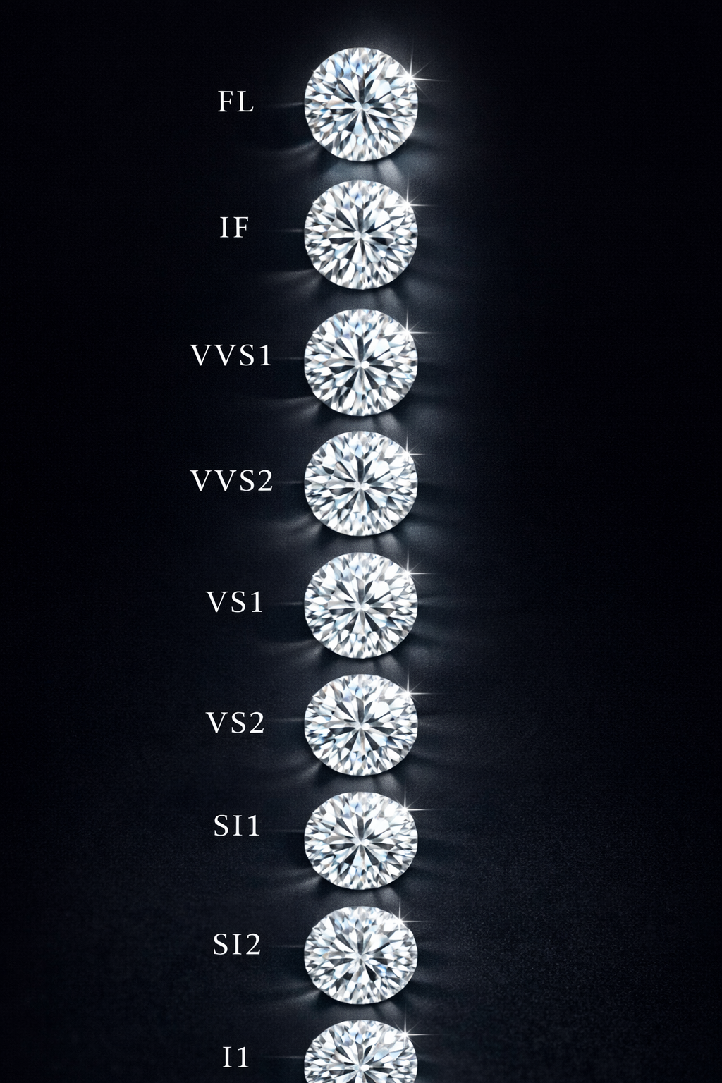 💎 Diamond Clarity Chart — Understanding Every Clarity Grade Explained Simply