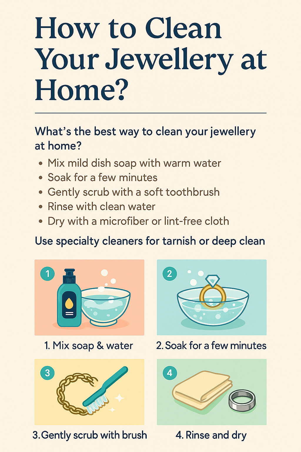 💧 How to Clean Your Jewelry: Safe Methods for Sparkle & Longevity