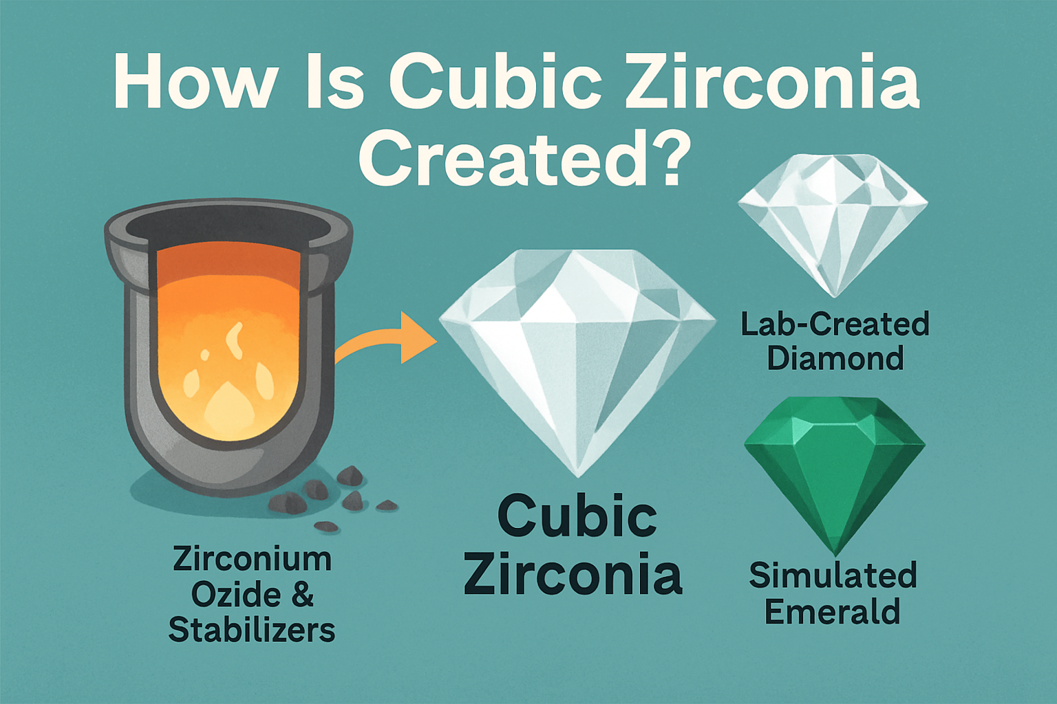 A InfoGraph Visual of How Cubic Zirconia is Created