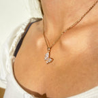 Pave CZ Crystal Butterfly Necklace by Stella Amoré