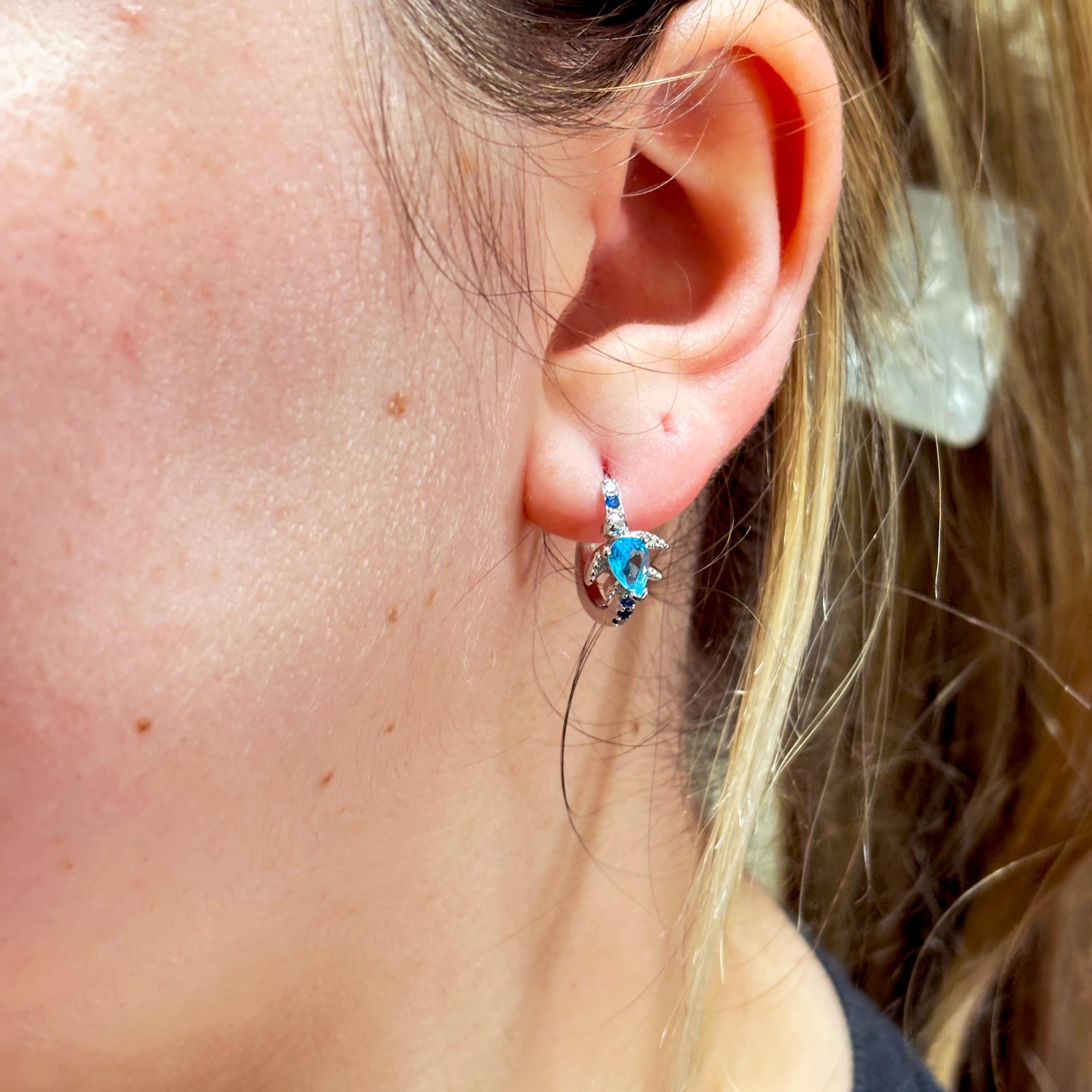 Sea Turtle Hoop Earrings by Stella Amoré