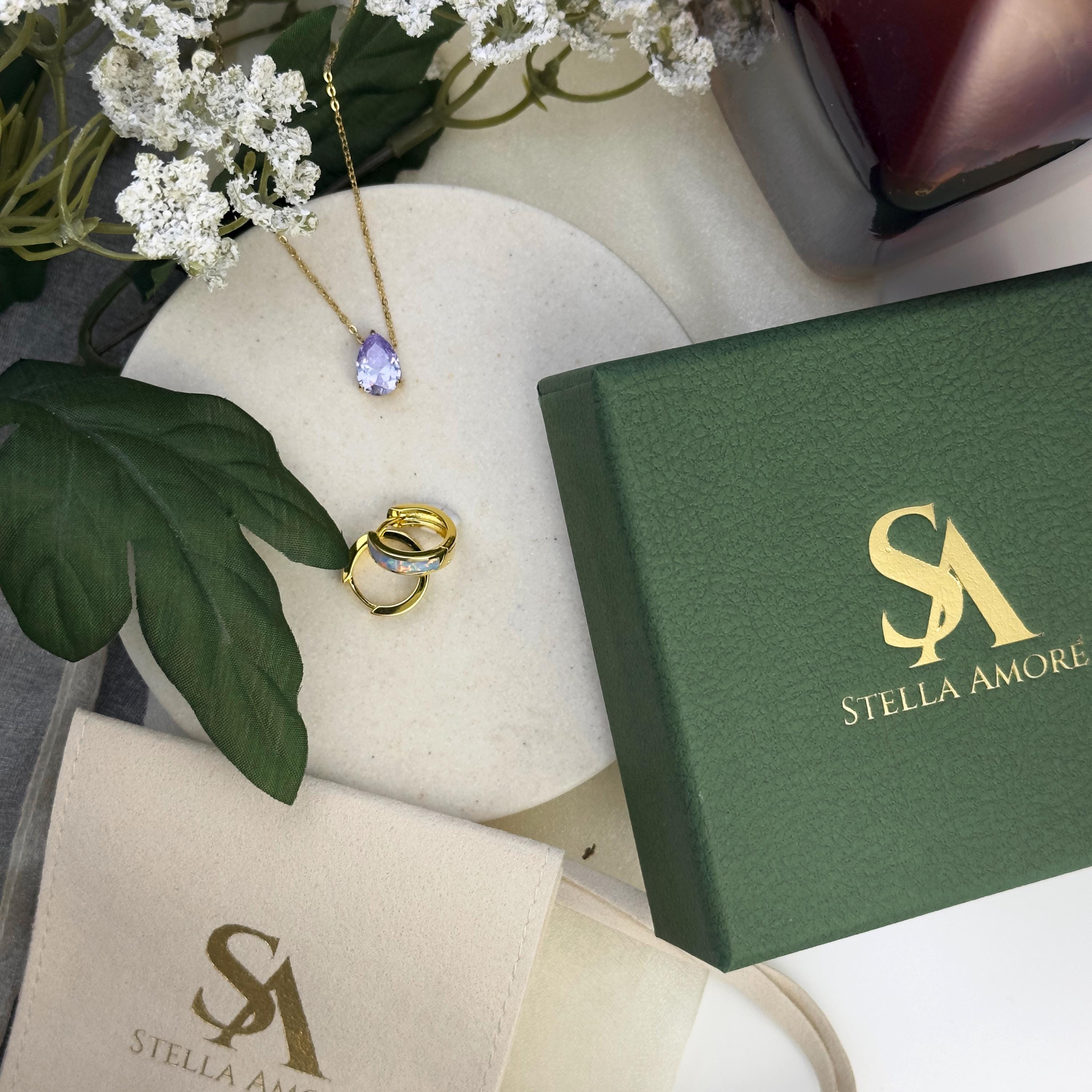 18k Snake Chain with Baguette Black Obsidian Pendant by Stella Amoré