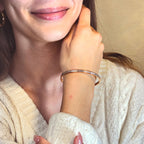 Dainty CZ Tennis Bangle Bracelet by Stella Amoré