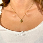 Pave Puffed Gold Heart Necklace by Stella Amoré