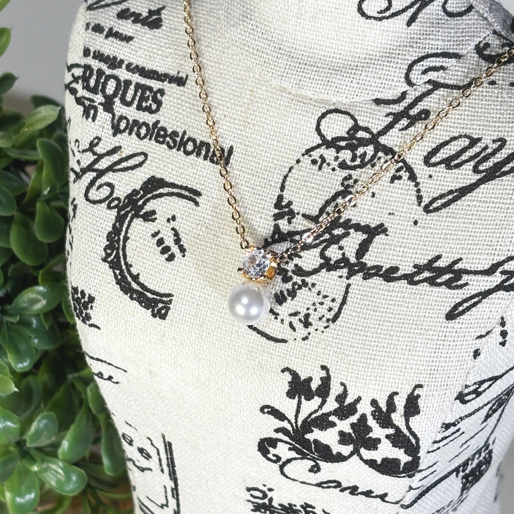 Dainty Freshwater Pearl Necklace Collection by Stella Amoré – Gold Chain Bridal Jewelry – Stacking Pearl Choker – Gifts for Wife