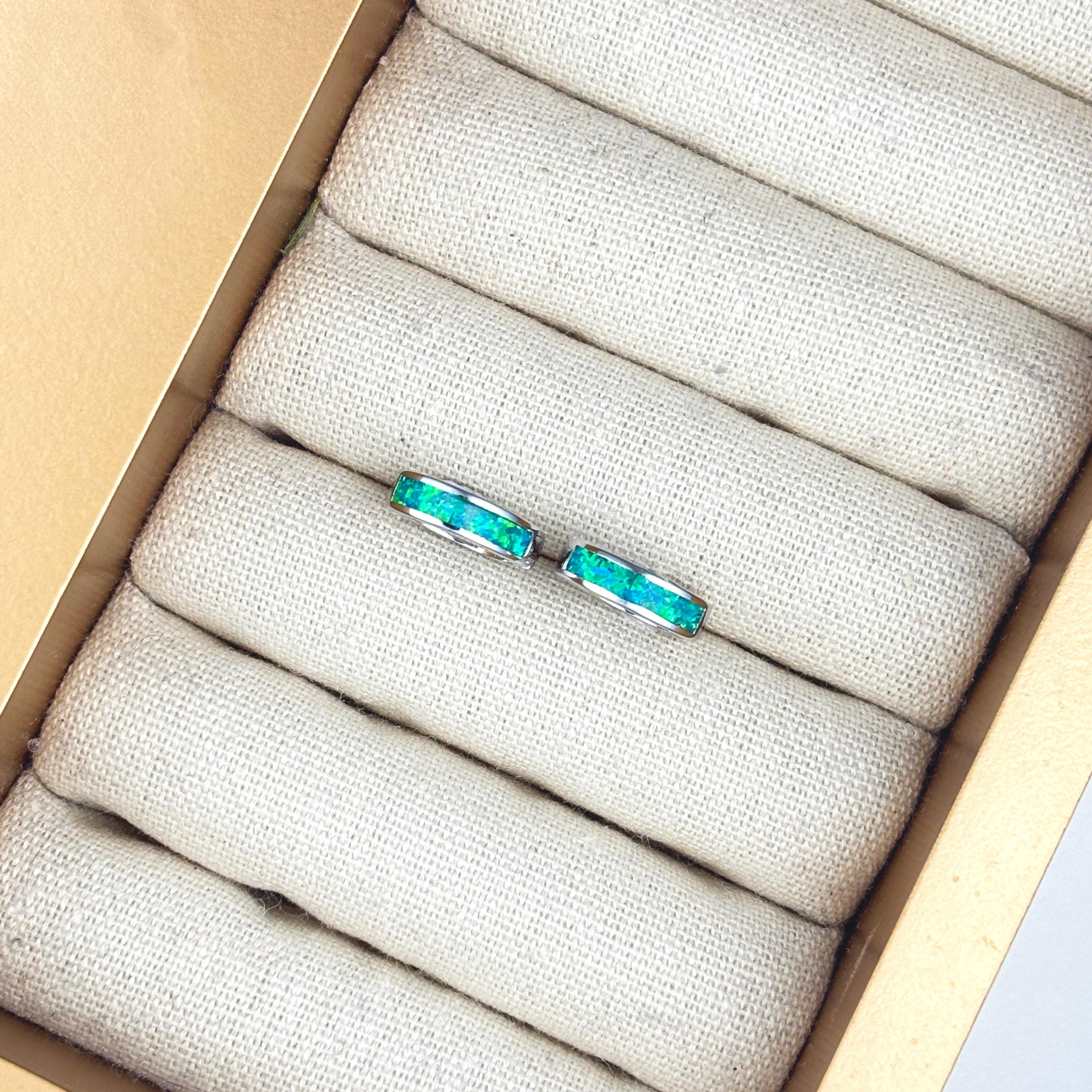 Opal Hoop Earrings 18k Gold Plated by Stella Amoré