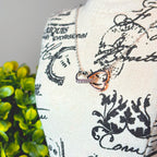 Double Interlocking Hearts 925 Sterling Silver Necklace by Stella Amoré