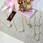 Dainty Freshwater Pearl Necklace Collection by Stella Amoré – Gold Chain Bridal Jewelry – Stacking Pearl Choker – Gifts for Wife