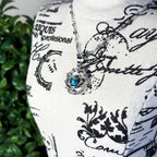 Silver Star Moon Galaxy Necklace by Stella Amoré