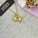 Starfish Oyster Pearl Necklace by Stella Amoré