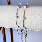 Minimalist Silver Pearl Layering Bracelet by Stella Amoré