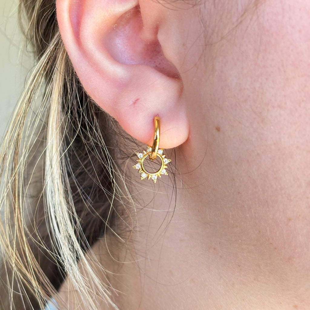 Mismatched Sun Star Moon Dangle Earrings by Stella Amoré
