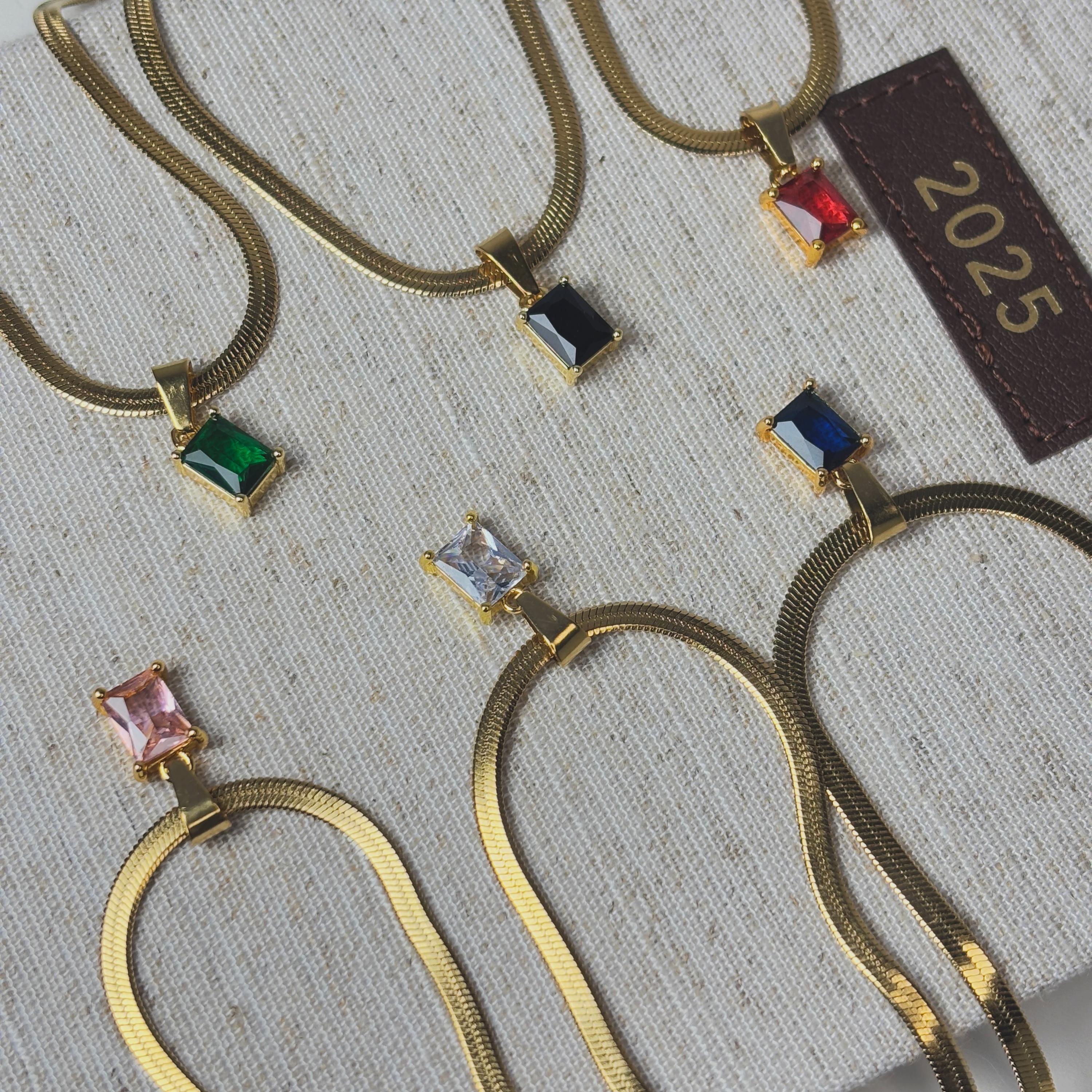 Red Ruby Snake Chain Necklace by Stella Amoré