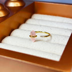 Moonstone Crystal Wand Ring – Adjustable Hexagonal Crystal Point