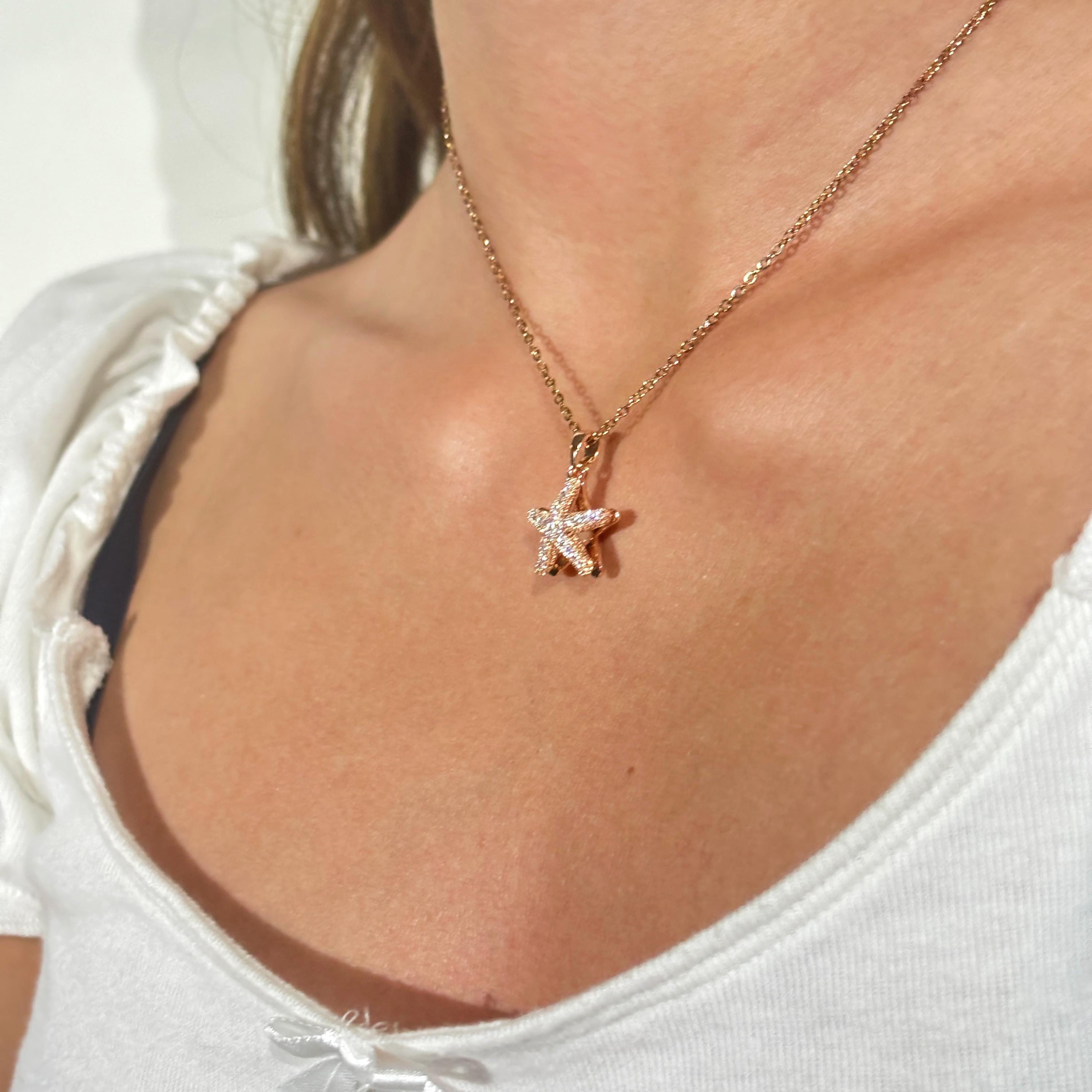 Starfish Oyster Pearl Necklace by Stella Amoré