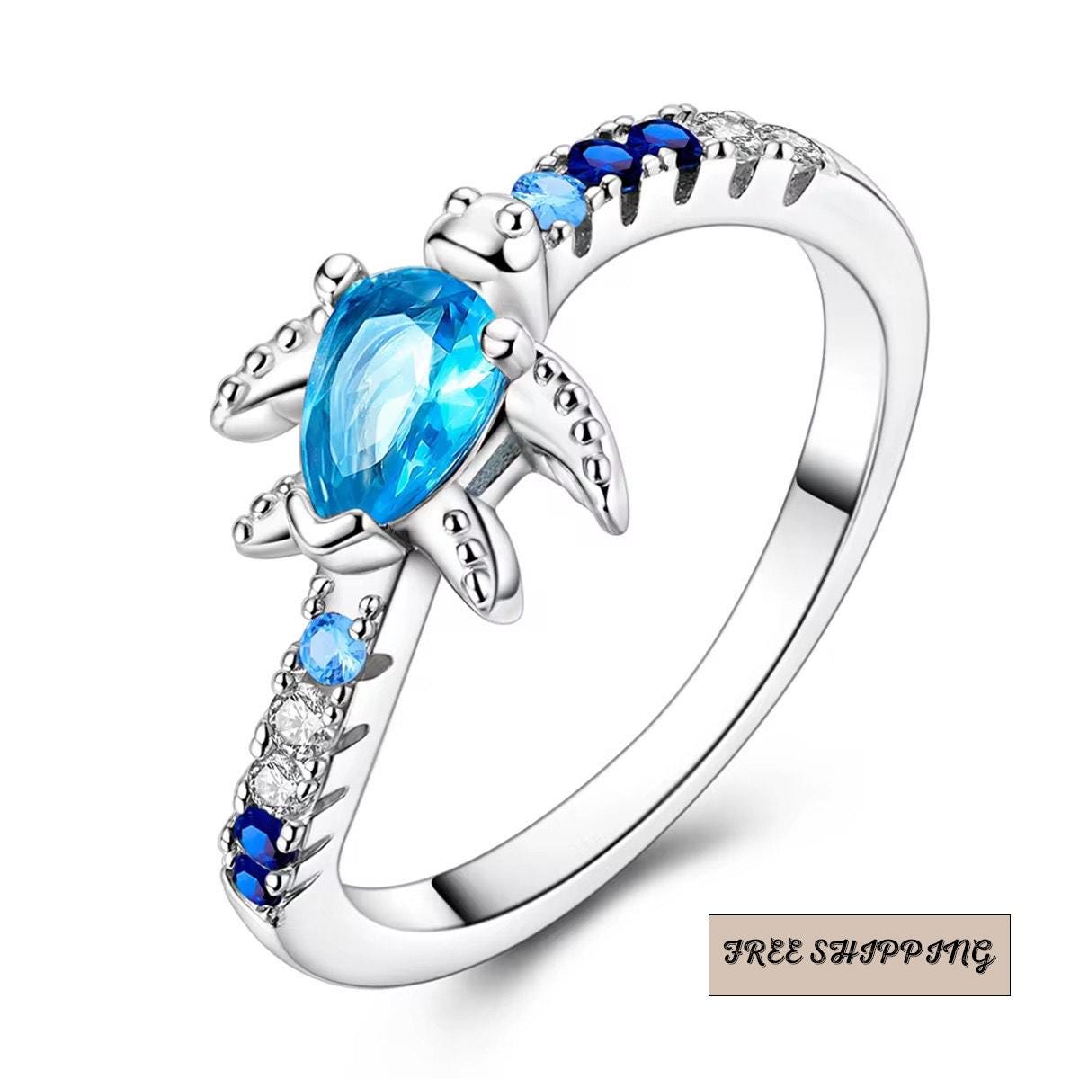 Sea Turtle Ocean Ring in 925 Sterling Silver by Stella Amoré