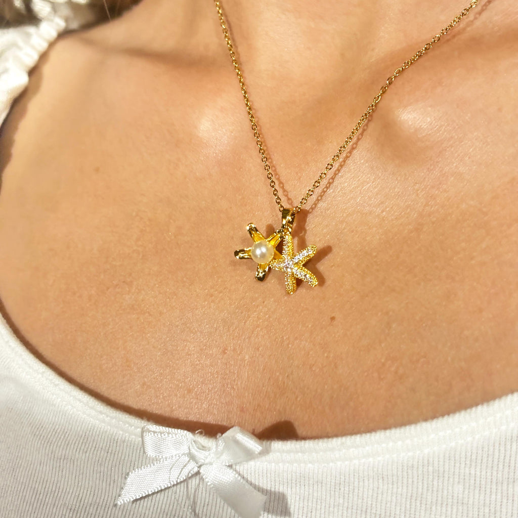 Starfish Oyster Pearl Necklace by Stella Amoré