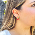 Cherry Stud 14K Gold Plated Hypoallergenic Earrings by Stella Amoré