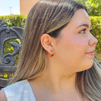 Cherry Stud 14K Gold Plated Hypoallergenic Earrings by Stella Amoré