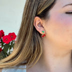 Cherry Stud 14K Gold Plated Hypoallergenic Earrings by Stella Amoré