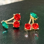 Cherry Stud 14K Gold Plated Hypoallergenic Earrings by Stella Amoré