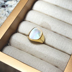 Chunky Unique Mother of Pearl Pinky Ring by Stella Amoré