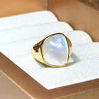 Chunky Unique Mother of Pearl Pinky Ring by Stella Amoré