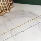 Gold Clover Bracelet by Stella Amoré: 18k Gold Plated Sterling Silver with Sparkling CZ