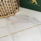 Gold Clover Bracelet by Stella Amoré: 18k Gold Plated Sterling Silver with Sparkling CZ