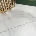 Gold Clover Bracelet by Stella Amoré: 18k Gold Plated Sterling Silver with Sparkling CZ