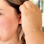 Gold Clover Bracelet by Stella Amoré: 18k Gold Plated Sterling Silver with Sparkling CZ