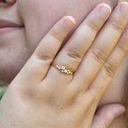 Cluster Ring – Scatter Diamond Band, Thin Moissanite Engagement Ring, Dainty Stacking Promise Jewelry