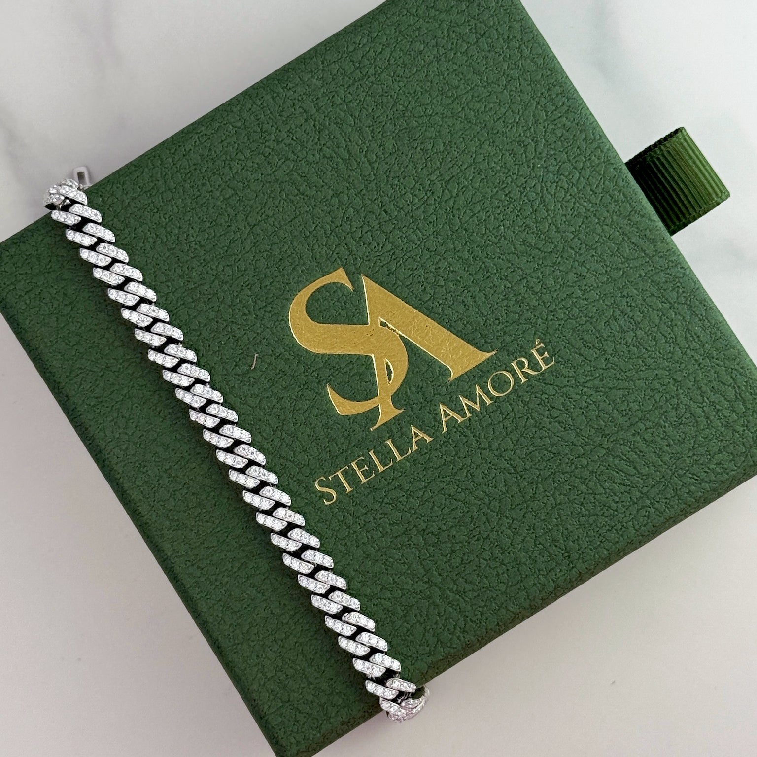Moissanite Cuban Link Bracelet: 925 Sterling Silver, 18k White Gold Vermeil