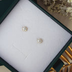 Moissanite Stud Earrings: White Gold Sterling Silver, GRA Certified