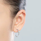 Sterling Silver Opal Hoop Earrings • Teardrop October Birthstone