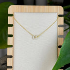 Interlocking Circle Necklace: Sterling Silver Filled Double Ring Pendant