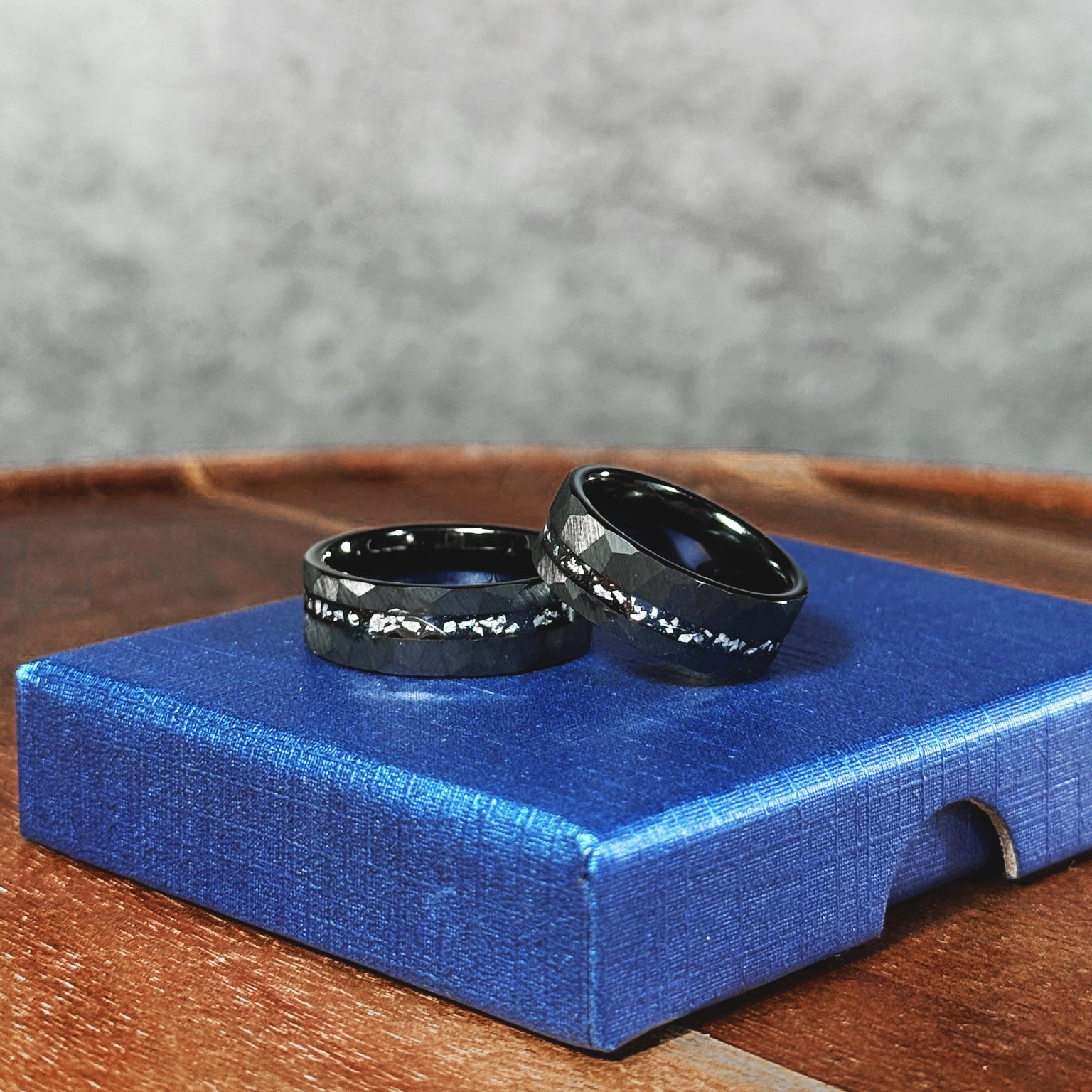 Black Meteorite Tungsten Manly Ring by Stella Amoré
