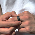 Black Meteorite Tungsten Manly Ring by Stella Amoré