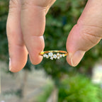 Cluster Ring – Scatter Diamond Band, Thin Moissanite Engagement Ring, Dainty Stacking Promise Jewelry