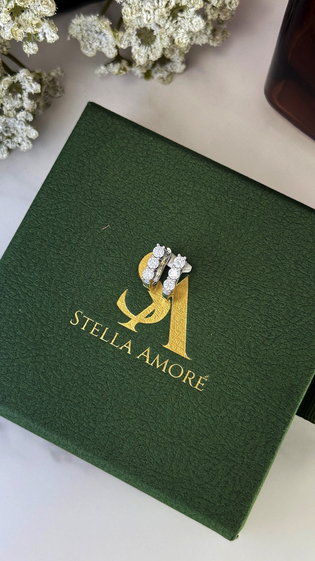 Moissanite Huggie Hoop Earrings: Sterling Silver, Dainty U-Shape