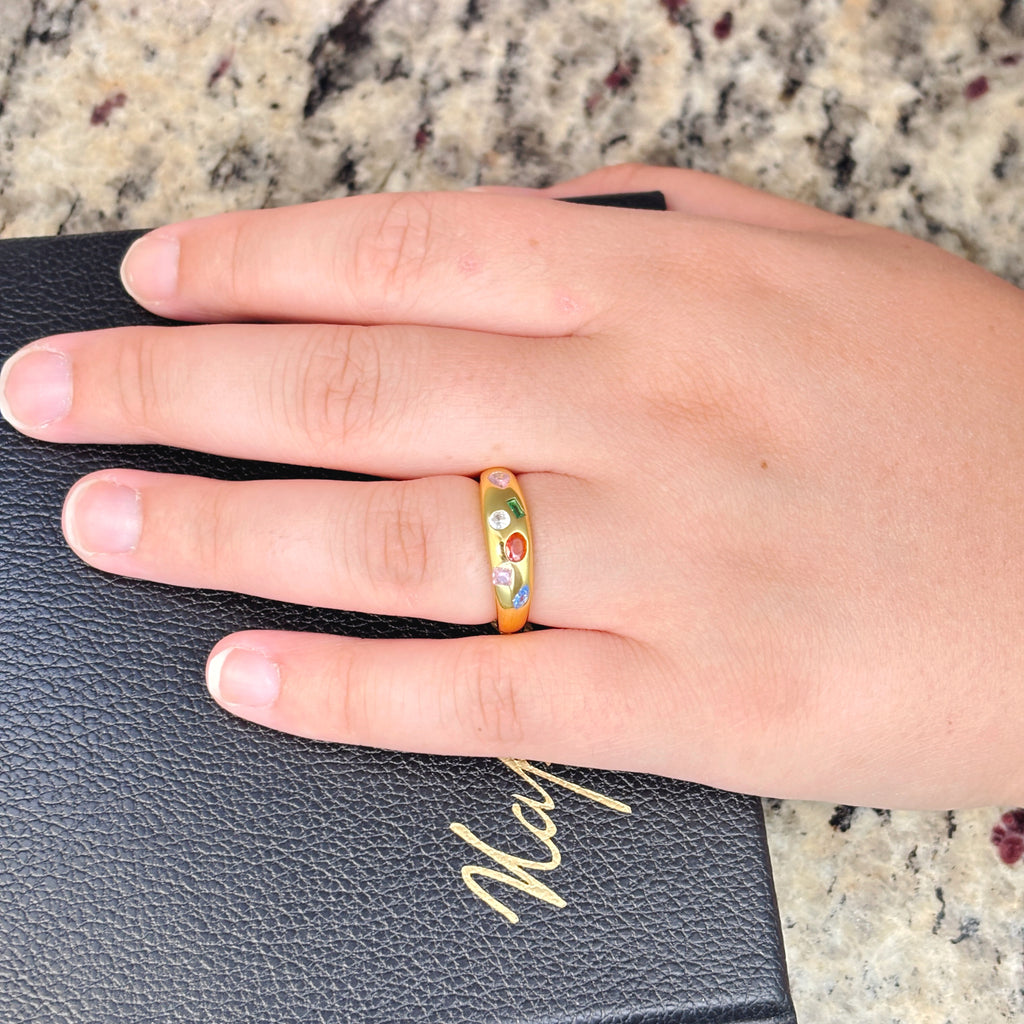 Mixed Gemstone Oversize Dome Ring by Stella Amoré