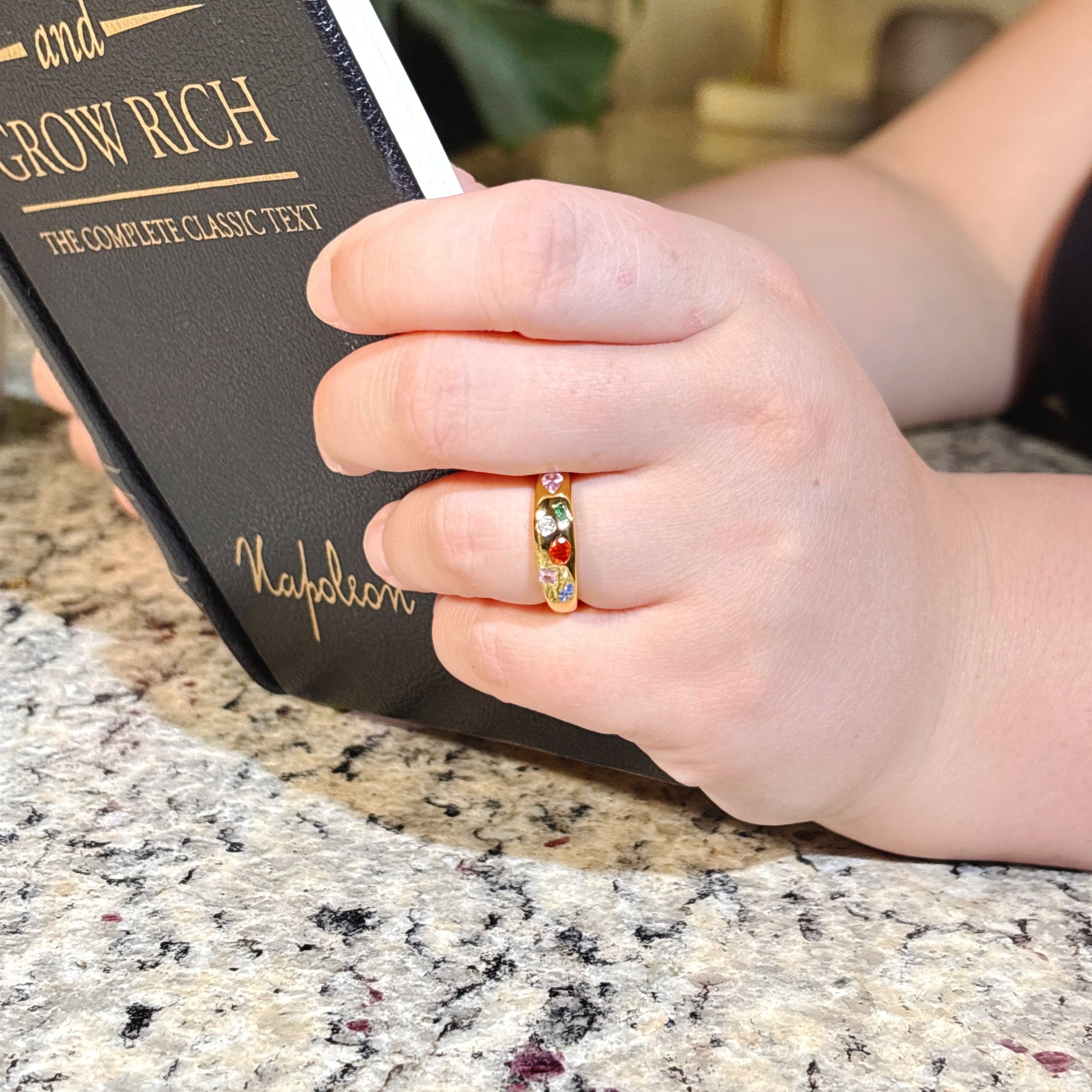Mixed Gemstone Oversize Dome Ring by Stella Amoré