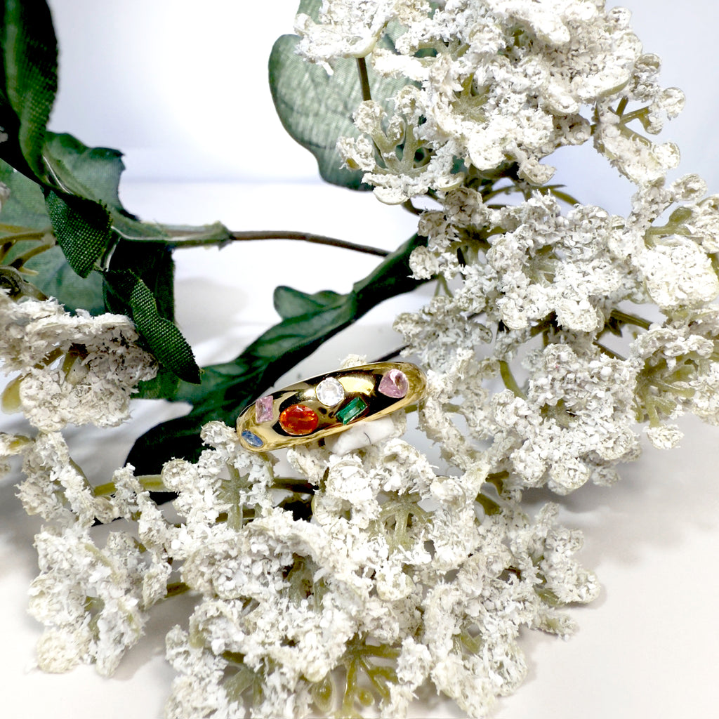 Mixed Gemstone Oversize Dome Ring by Stella Amoré