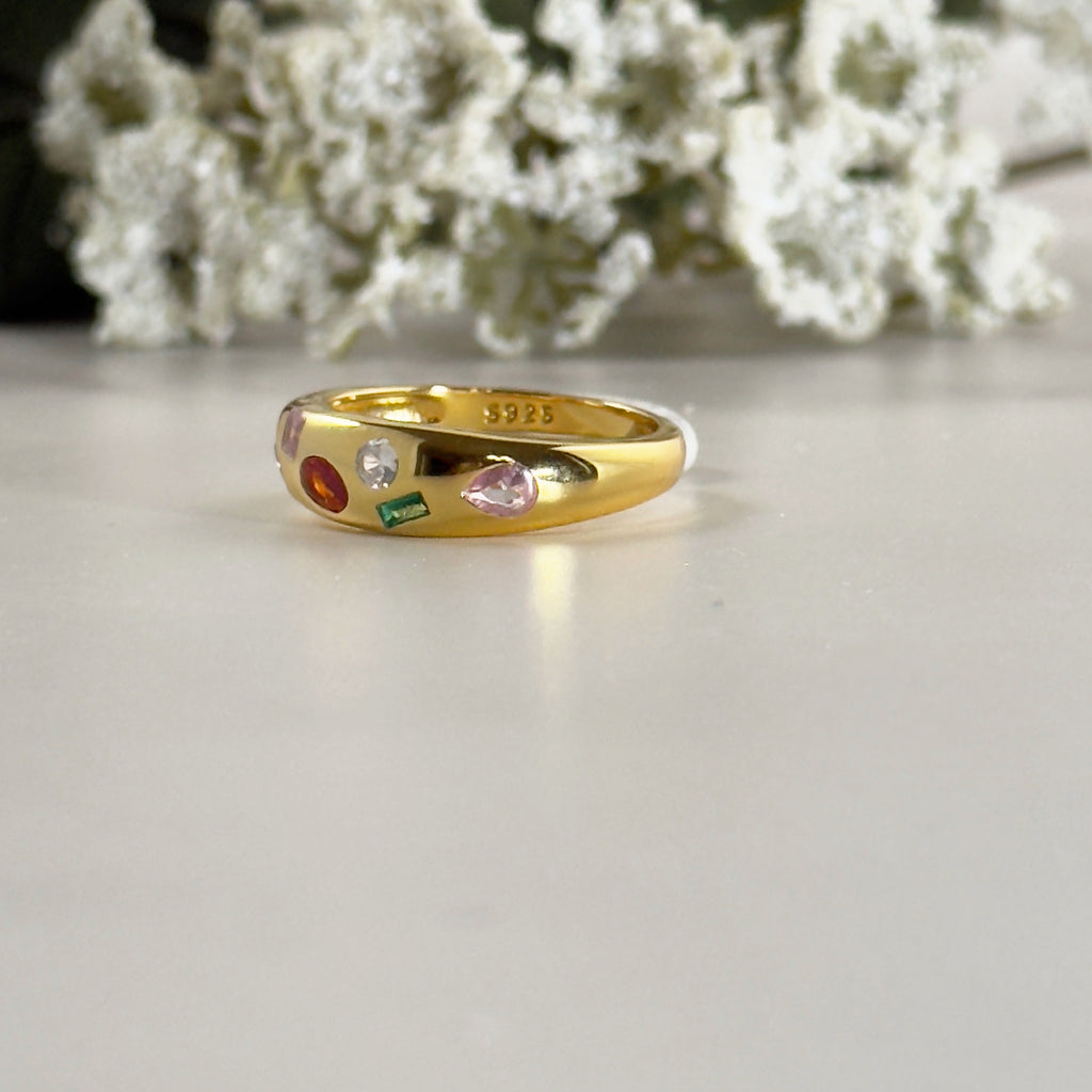 Mixed Gemstone Oversize Dome Ring by Stella Amoré