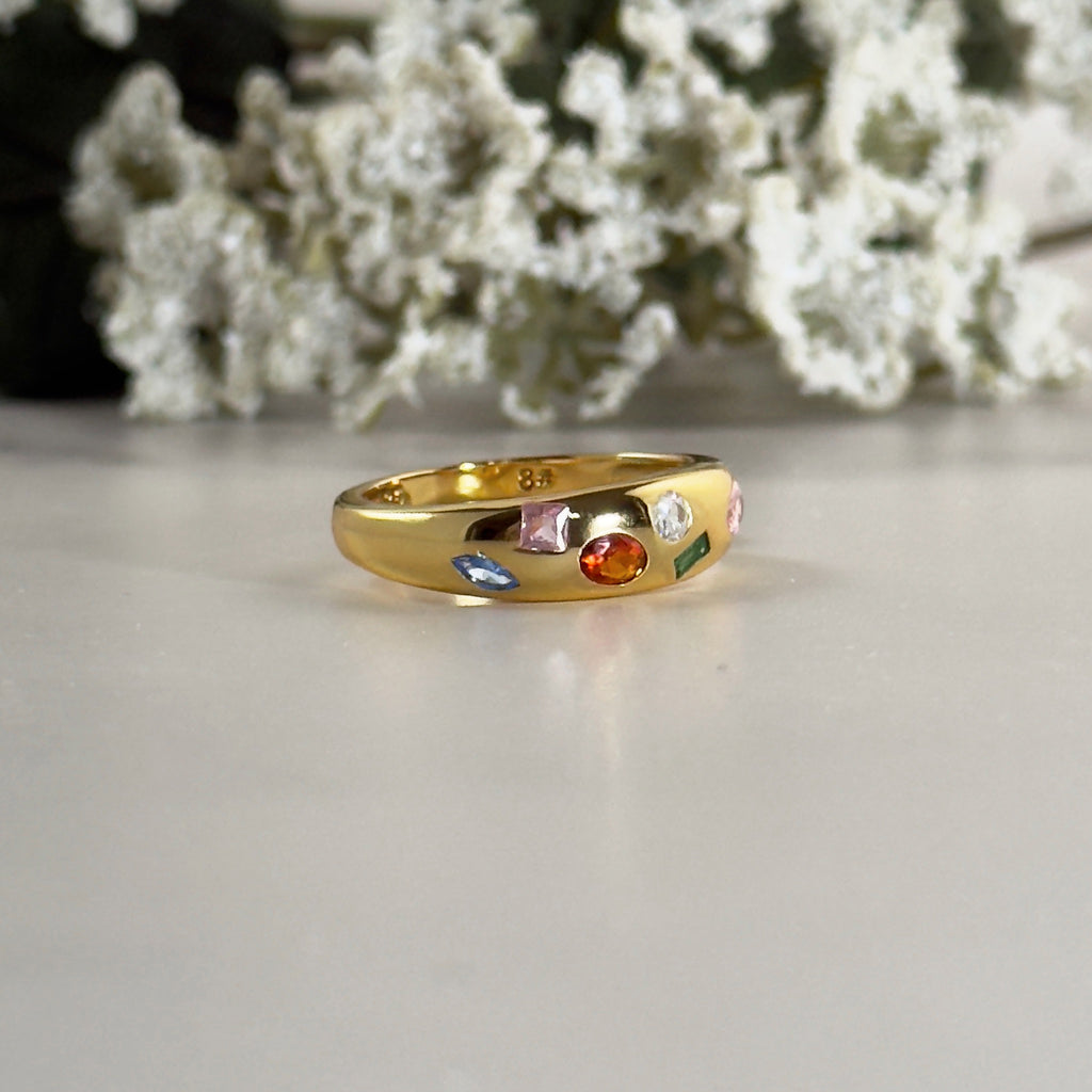 Mixed Gemstone Oversize Dome Ring by Stella Amoré