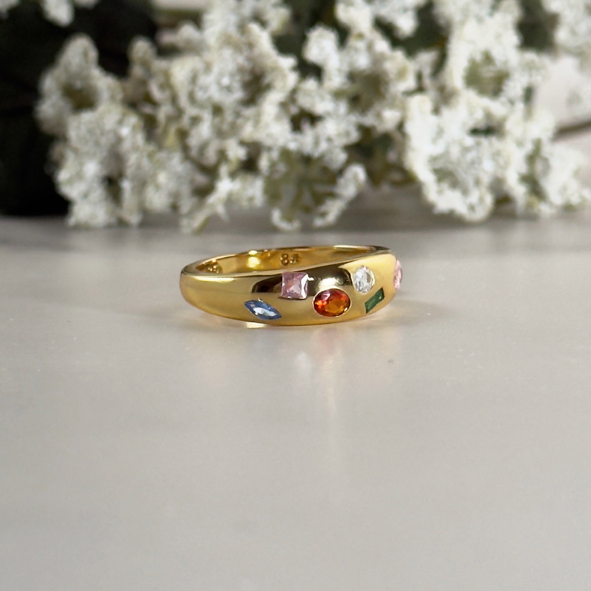 Mixed Gemstone Oversize Dome Ring by Stella Amoré