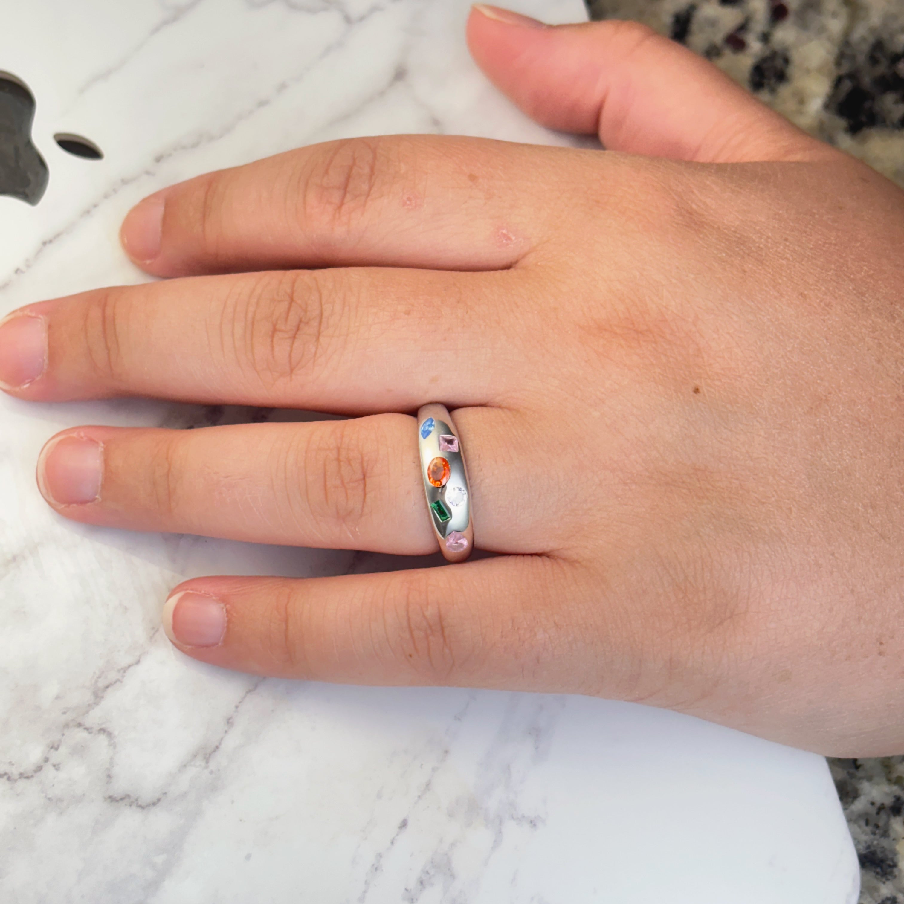Mixed Gemstone Oversize Dome Ring by Stella Amoré