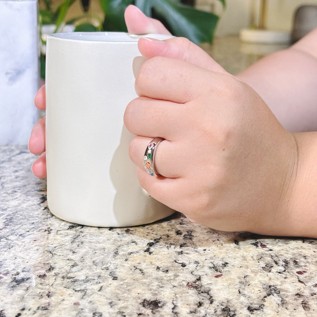 Mixed Gemstone Oversize Dome Ring by Stella Amoré