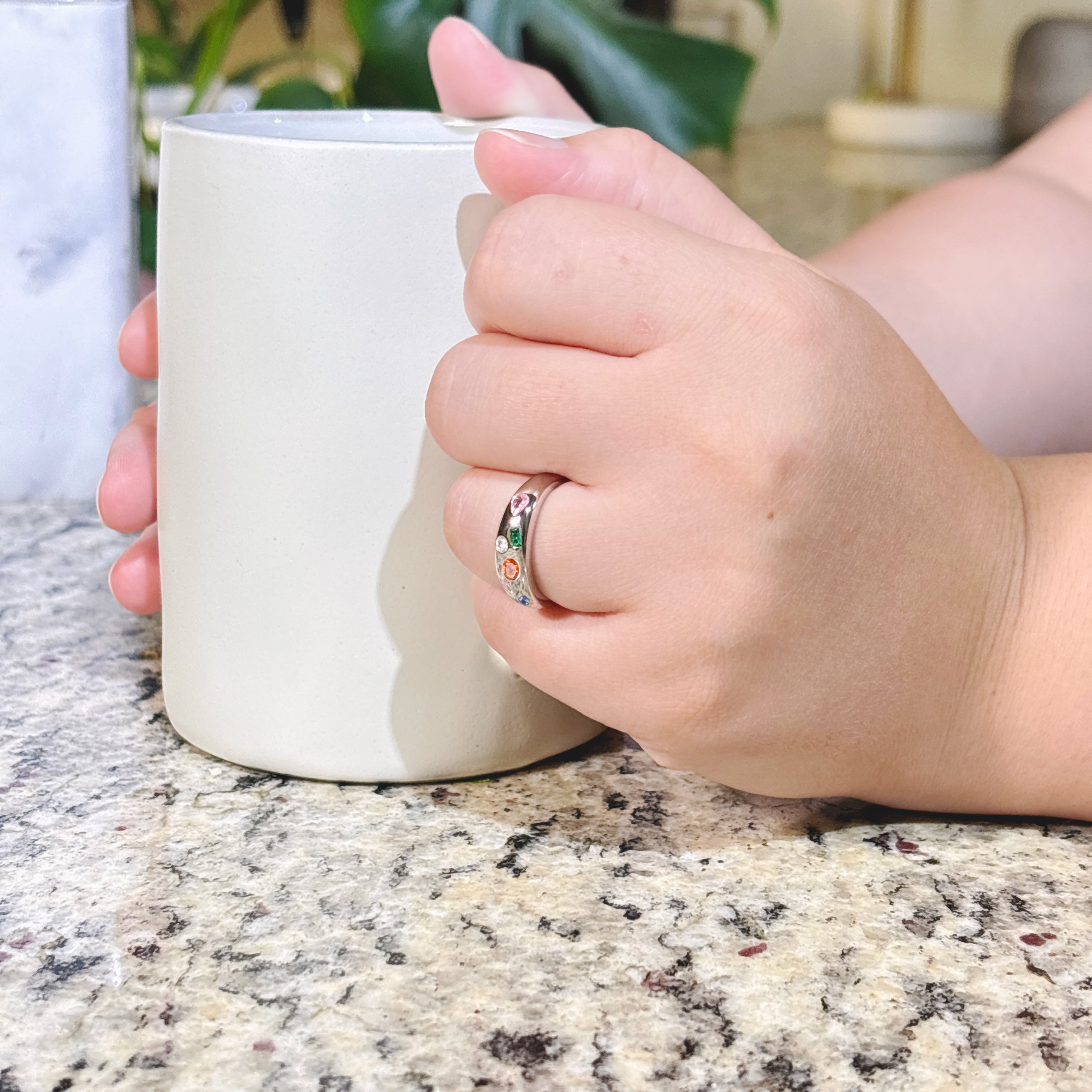 Mixed Gemstone Oversize Dome Ring by Stella Amoré