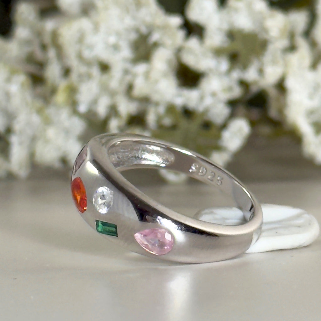 Mixed Gemstone Oversize Dome Ring by Stella Amoré